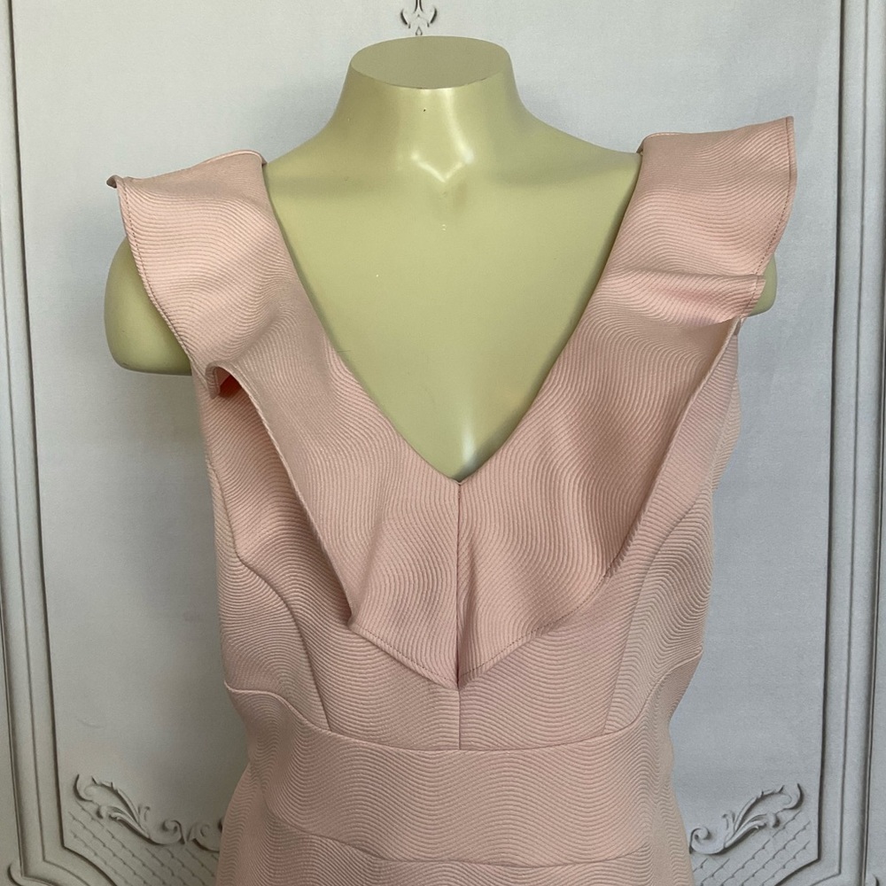Ever New Melbourne Baby Pink Ruffled Bodycon Fully Lined Dress Women’s Size 8 - Picture 3 of 8